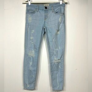 Current Elliott the stiletto chalky indigo shredded jeans light blue 26